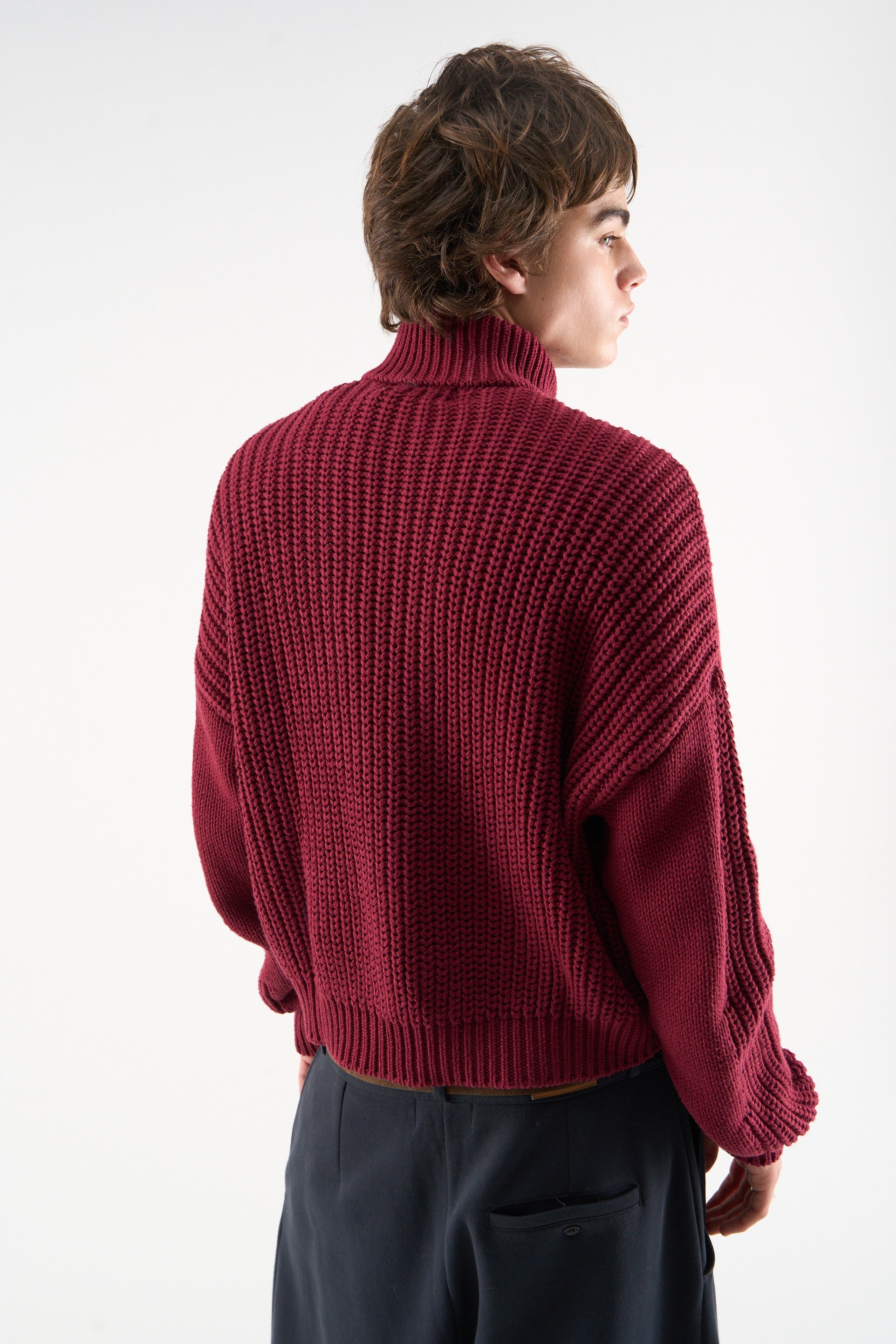 Scff Red Knit Zipper