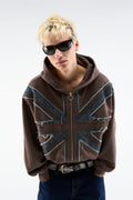 Flag Brown Zipper