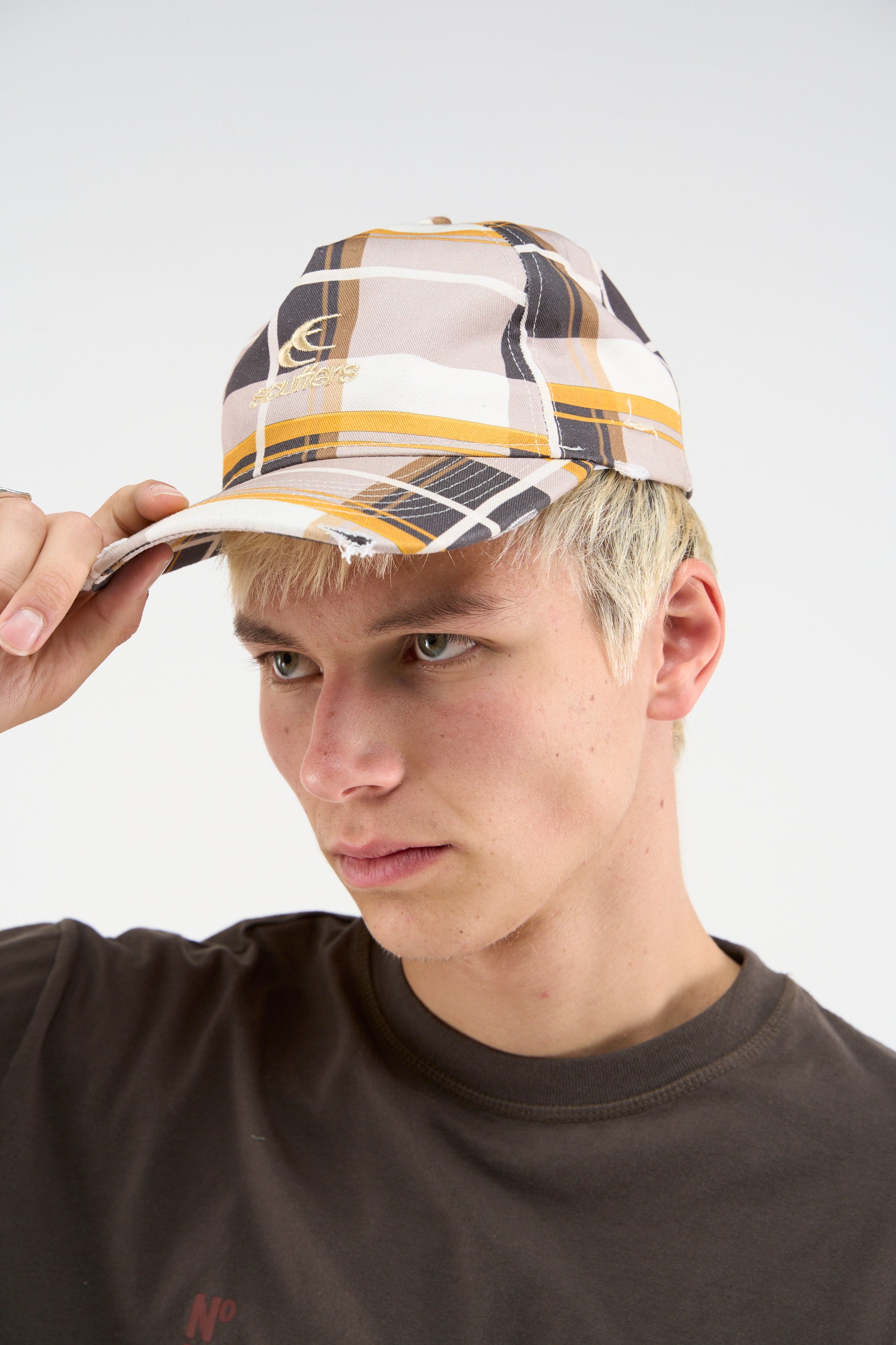 Checks Brown Cap