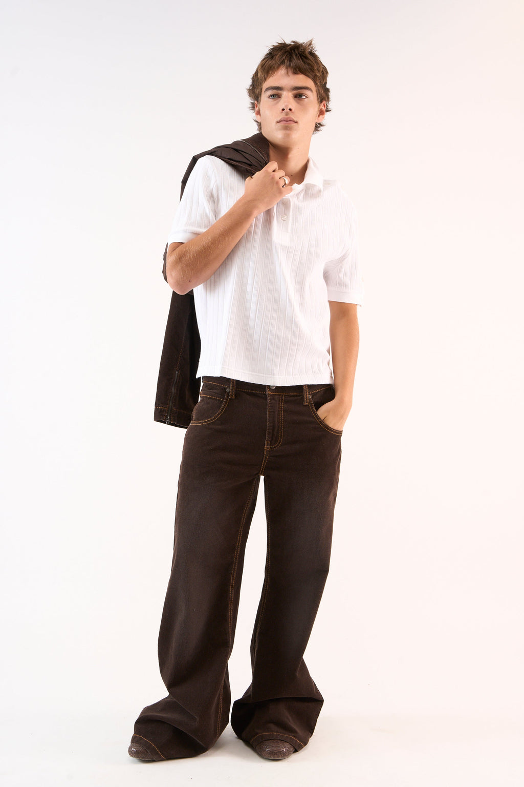 Placket White Polo