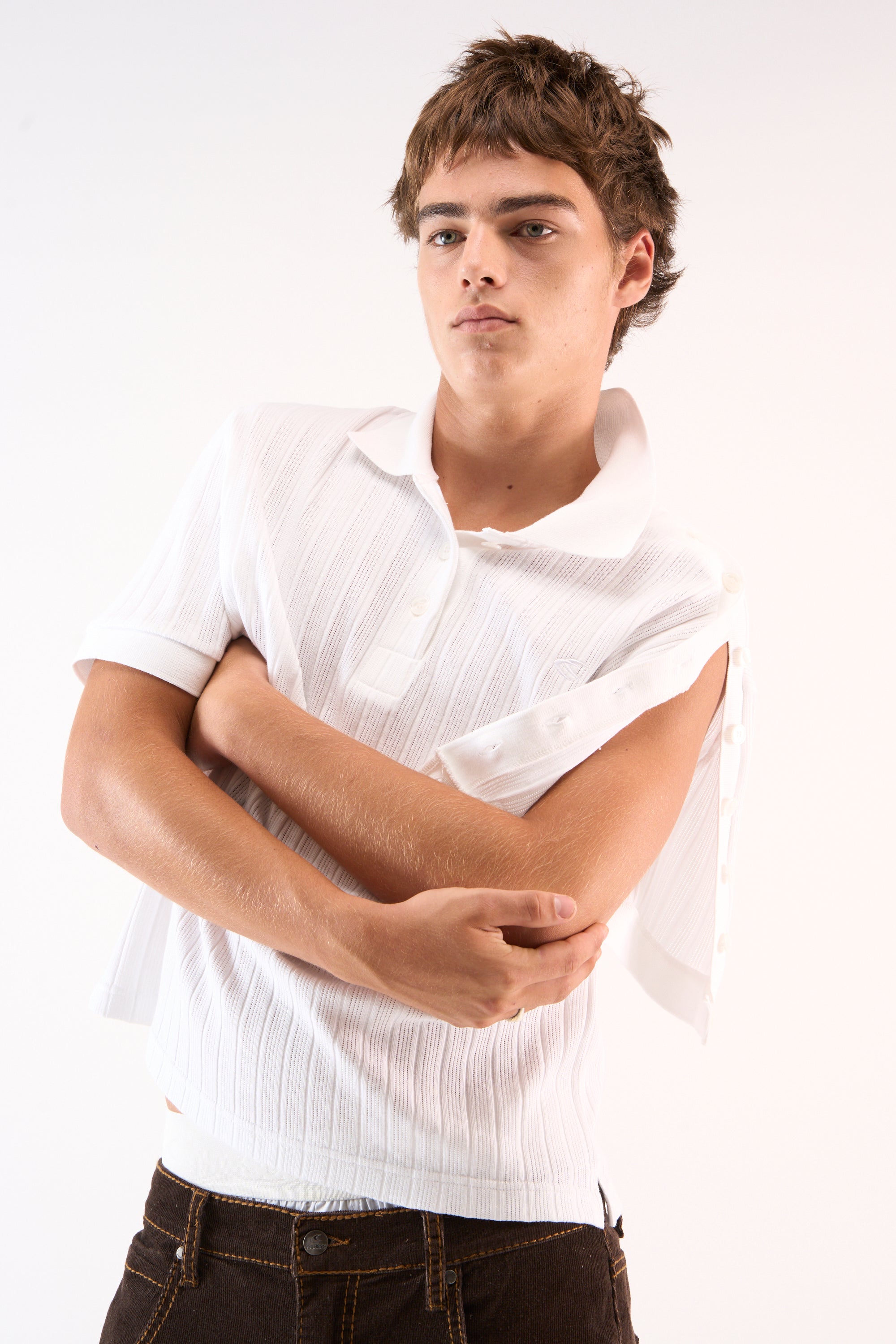 Placket White Polo