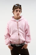 Steel Light Pink Zipper