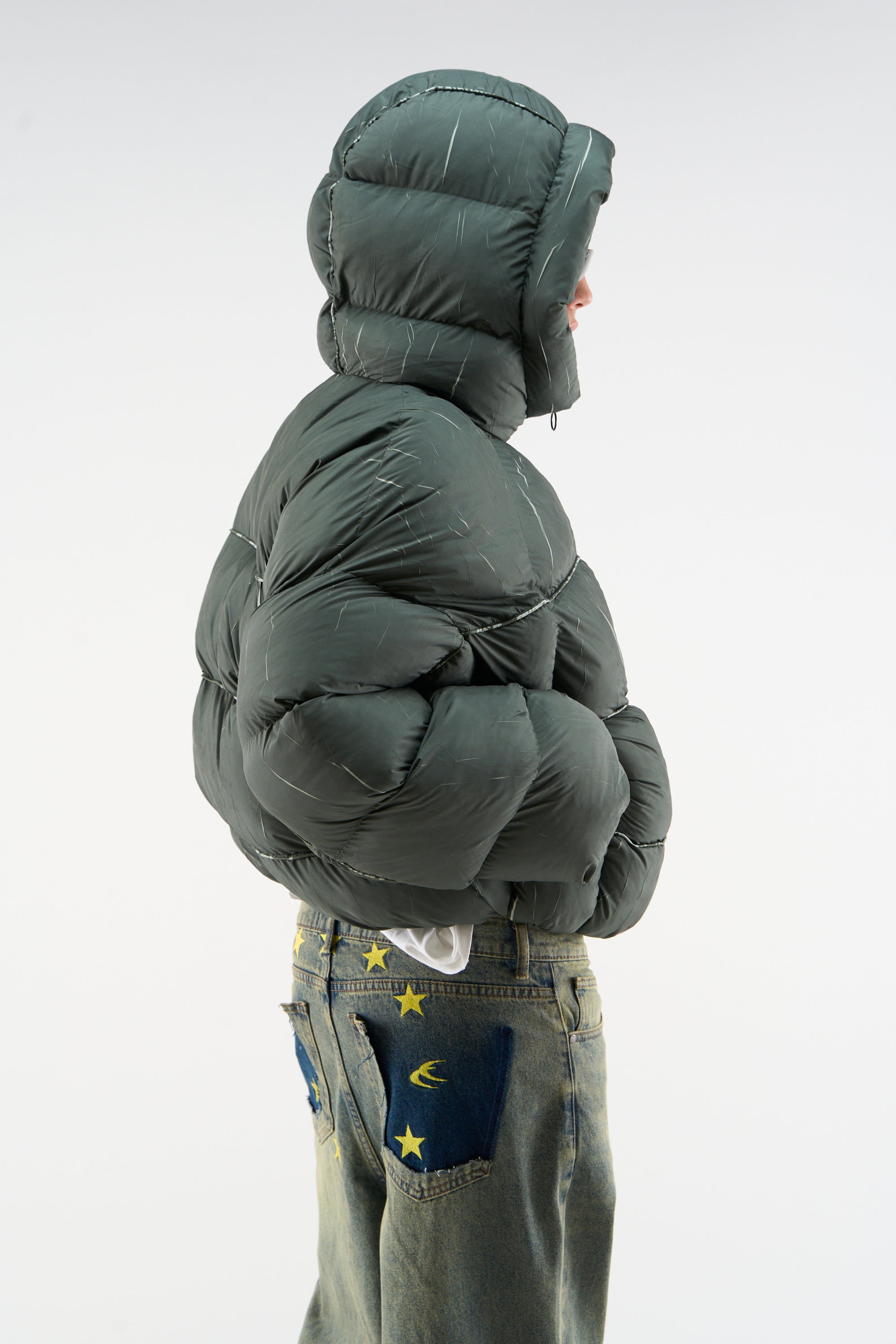 Marble Green Puffer Jacket