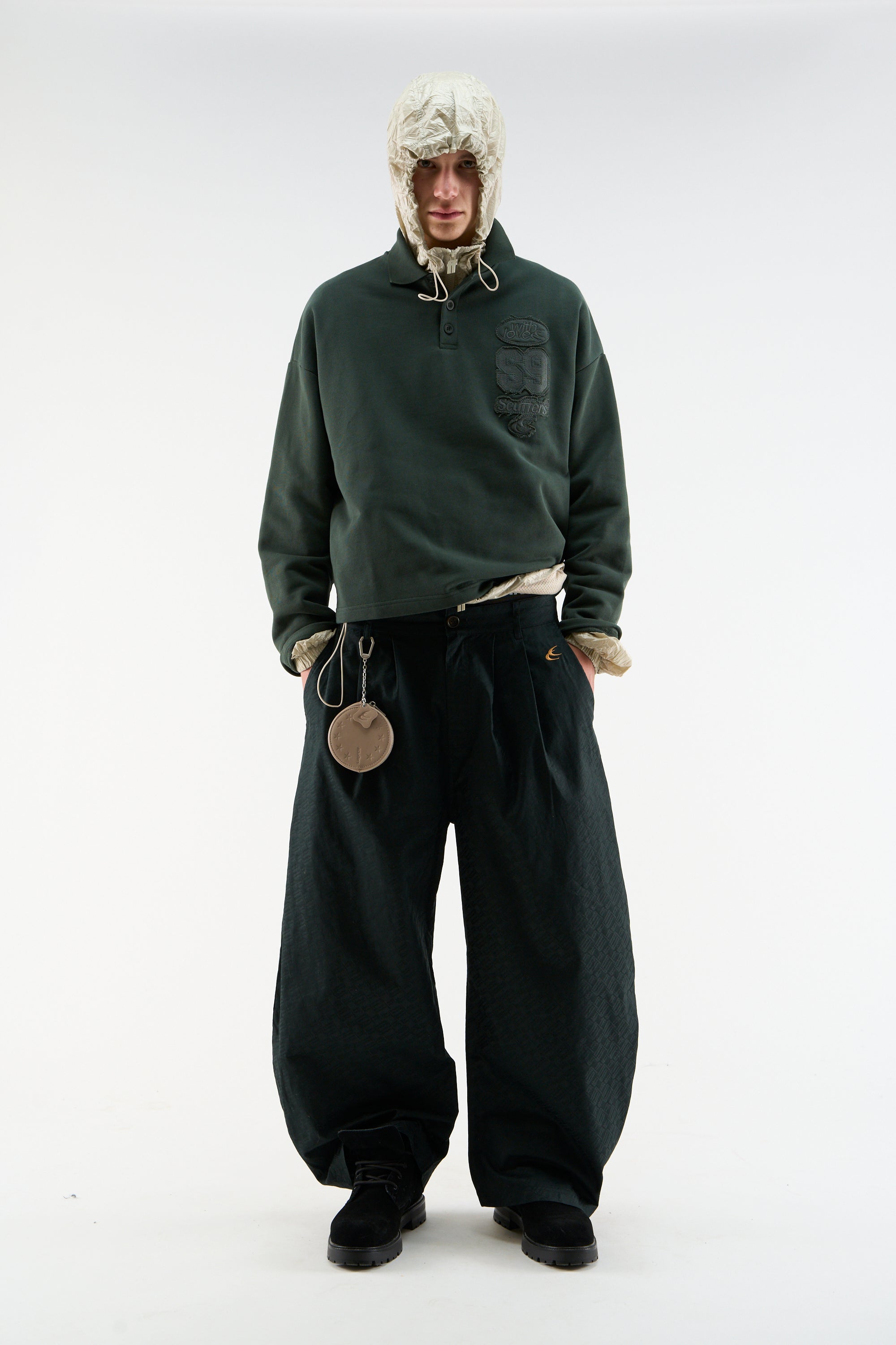 Monogram Shell Black Pants
