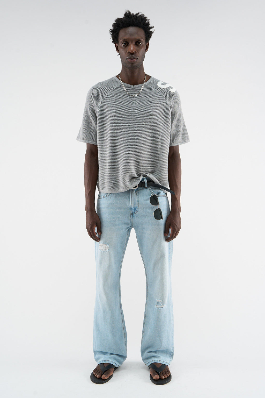 Beacon Light Grey Knit Polo