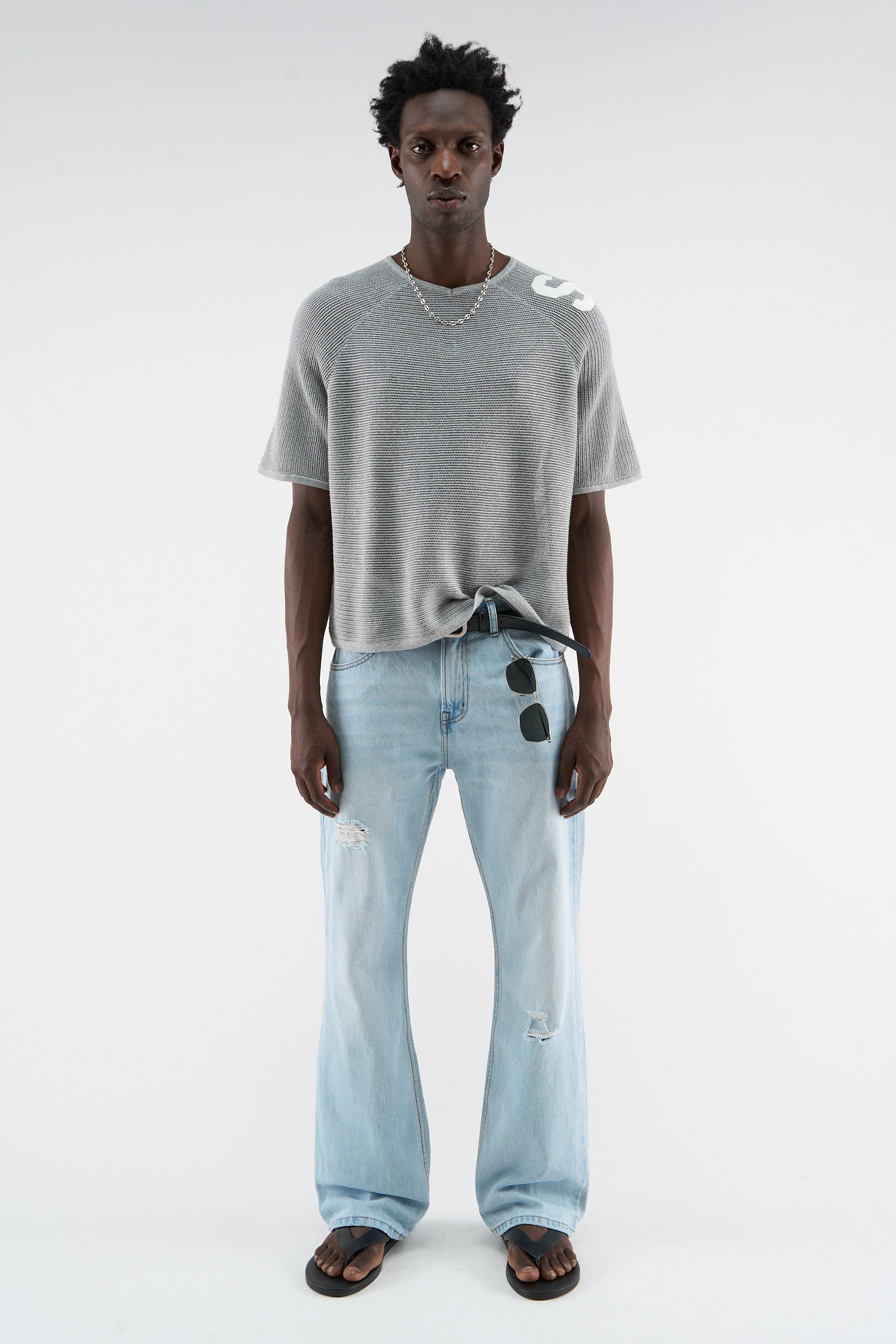 Beacon Light Grey Knit Polo