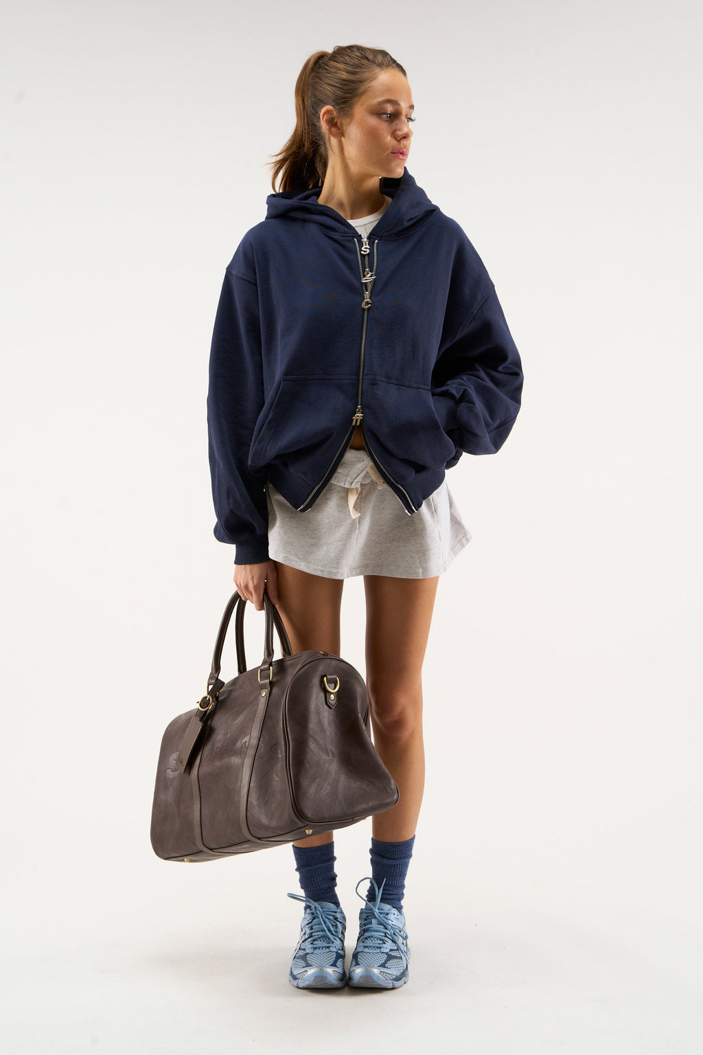 Steel Navy Zipper