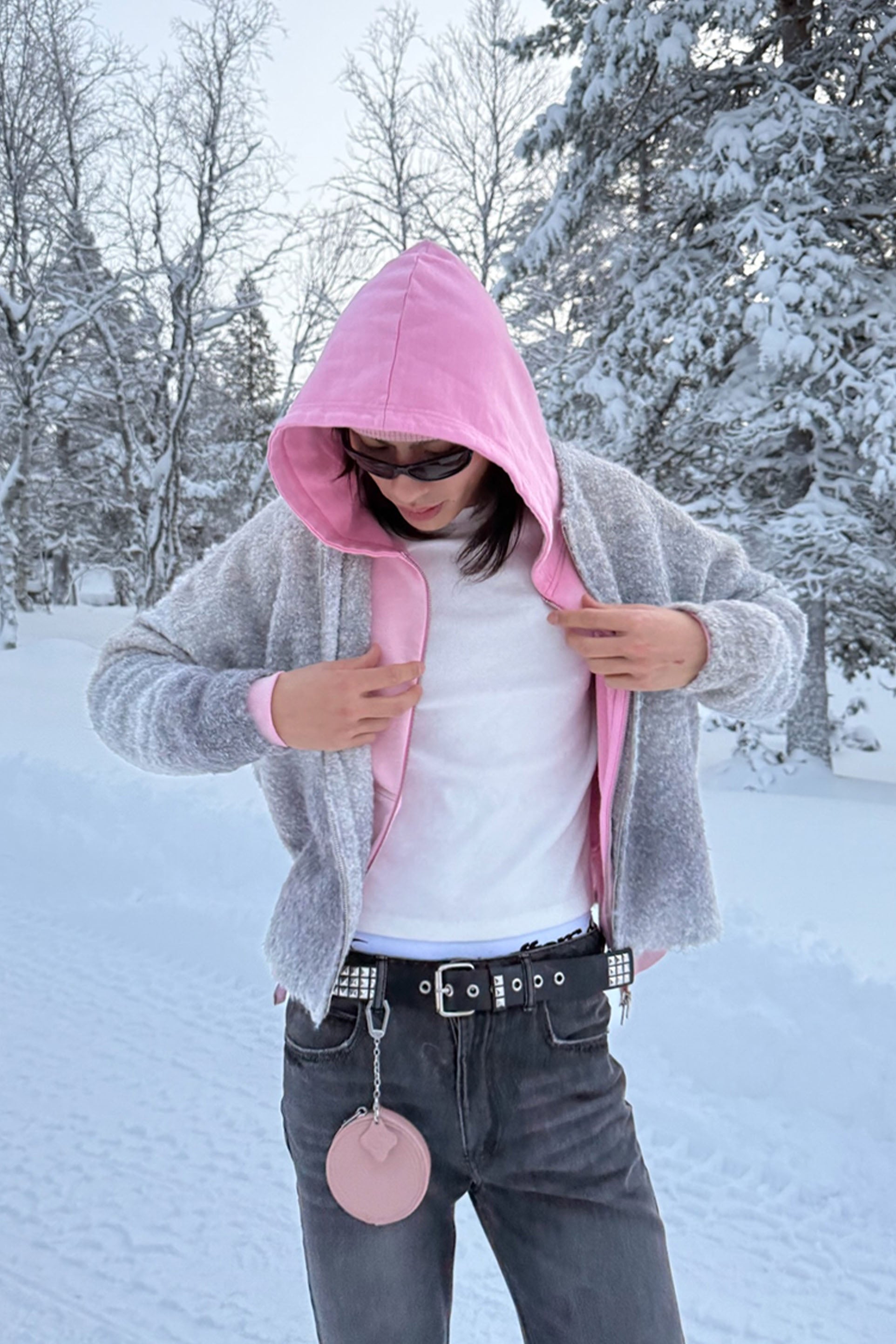 Quarter Grey Zipper Knit