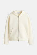 Vulture Hoodie – Premium White Neoprene Zip-Up